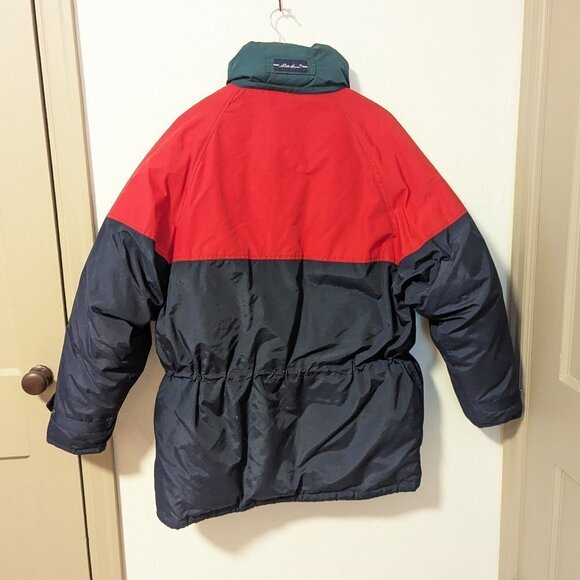 Vintage Eddie Bauer Jacket Goose Down Coat Water Resistant Green Red Blue - Picture 5 of 12
